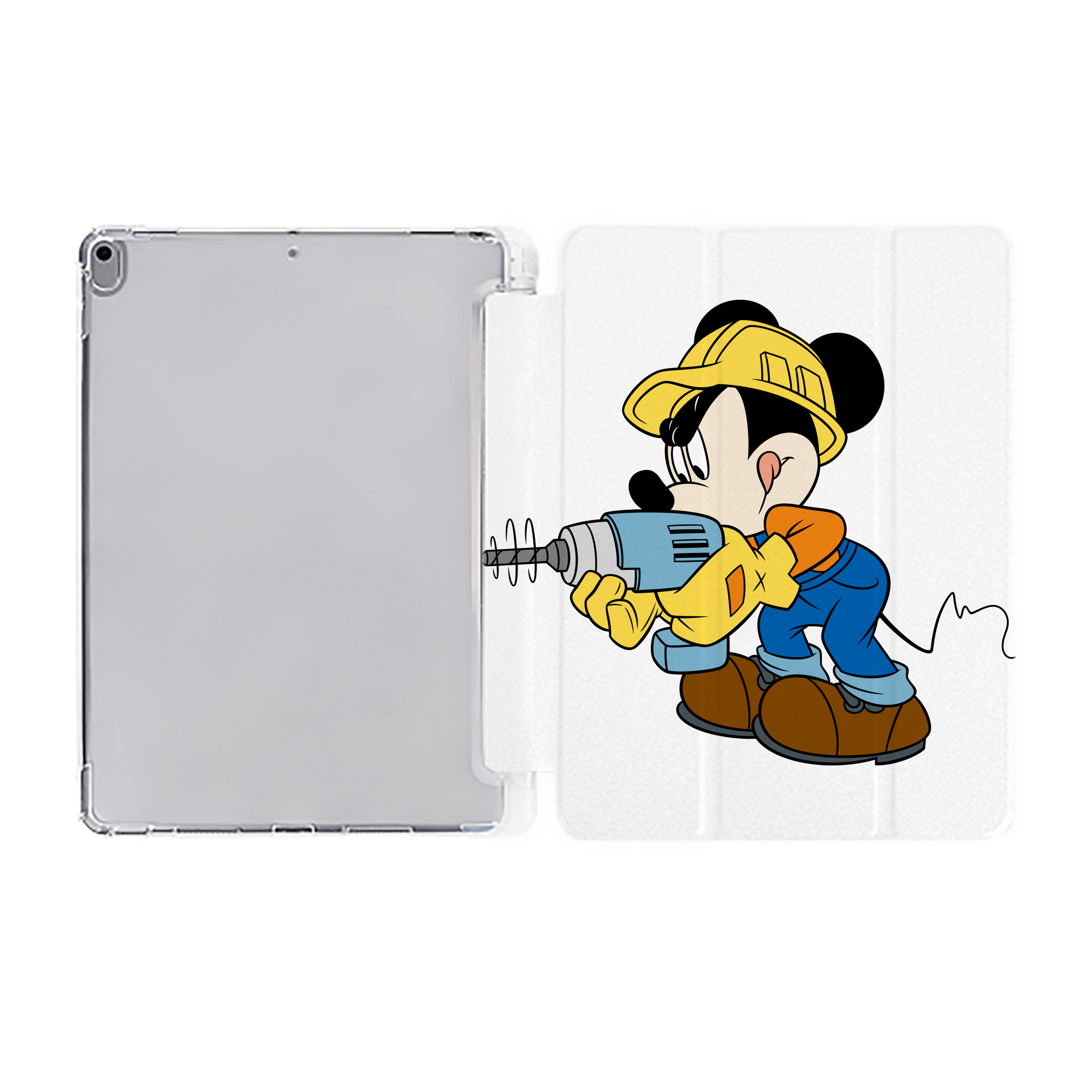 （画像用） ミッキーマウス Mickey Mouse IPad ケース ペン収納付き 三つ折りスタンド PUレザー×シリコン 対応機種9.5/10.5/10.9インチ